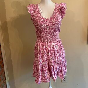 Universal Thread Pink and White Smocked Dress